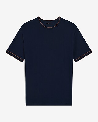 Relaxed Tipped Luxe Pique Crew Neck T-Shirt