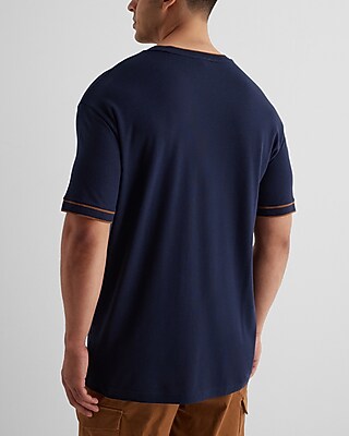 Relaxed Tipped Luxe Pique Crew Neck T-Shirt