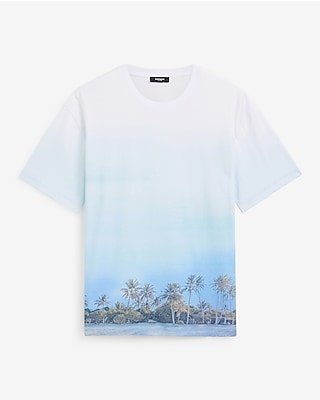 Classic Fit Cotton Gradient Candy Sky Graphic T-Shirt