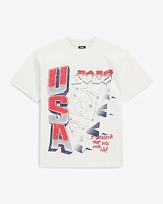 Team USA World Cup White Cotton Graphic T-Shirt