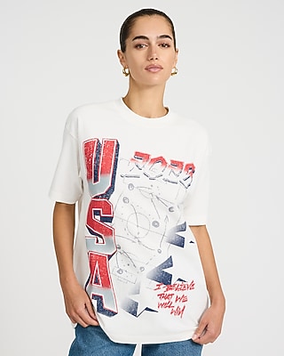 Team USA World Cup White Cotton Graphic T-Shirt