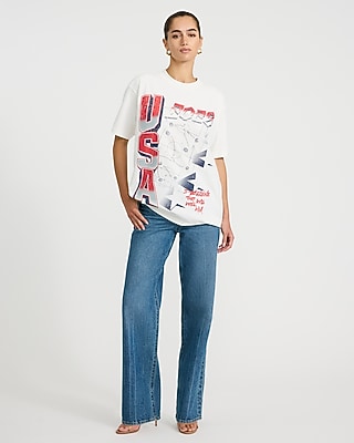 Team USA World Cup White Cotton Graphic T-Shirt