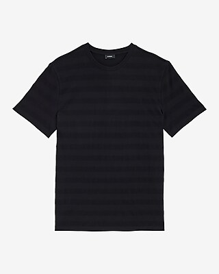 Textured Stripe Crew Neck T-Shirt
