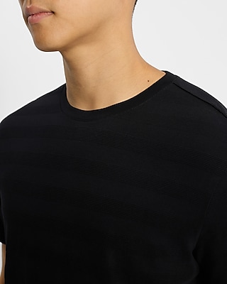 Textured Stripe Crew Neck T-Shirt