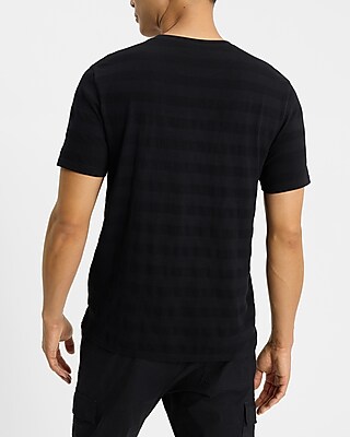 Textured Stripe Crew Neck T-Shirt