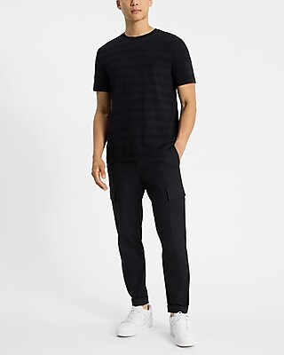 Textured Stripe Crew Neck T-Shirt