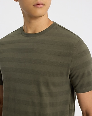 Textured Stripe Crew Neck T-Shirt