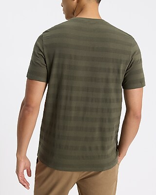 Textured Stripe Crew Neck T-Shirt
