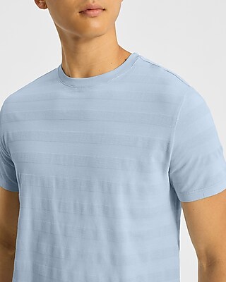 Textured Stripe Crew Neck T-Shirt