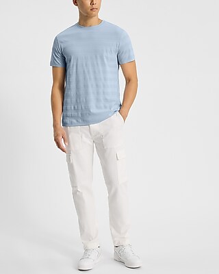 Textured Stripe Crew Neck T-Shirt