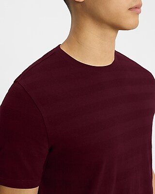 Textured Stripe Crew Neck T-Shirt