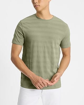 Textured Stripe Crew Neck T-Shirt