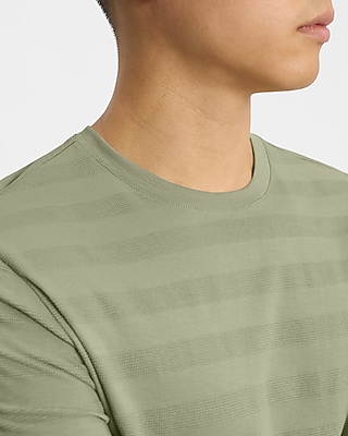 Textured Stripe Crew Neck T-Shirt