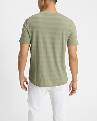 Textured Stripe Crew Neck T-Shirt