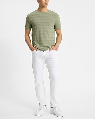 Textured Stripe Crew Neck T-Shirt