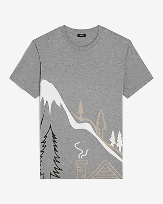 Winter Cabin Graphic Perfect Pima Cotton T-Shirt