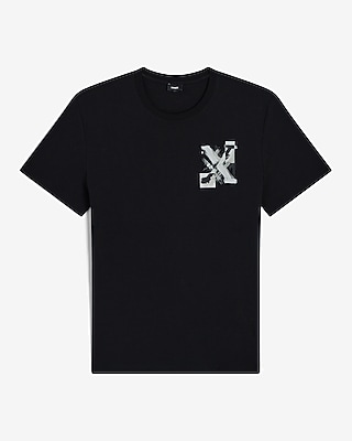 Floral Spray Paint X Logo Cotton Graphic T-Shirt