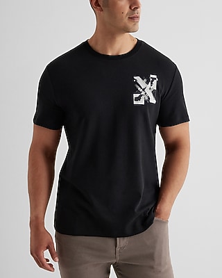 Floral Spray Paint X Logo Cotton Graphic T-Shirt