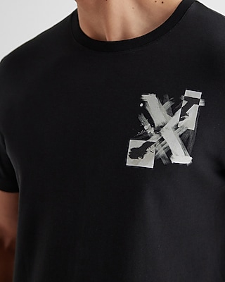 Floral Spray Paint X Logo Cotton Graphic T-Shirt