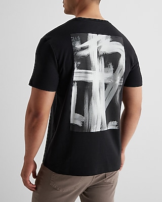 Floral Spray Paint X Logo Cotton Graphic T-Shirt