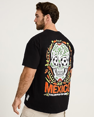 Team Mexico World Cup Black Cotton Graphic T-Shirt