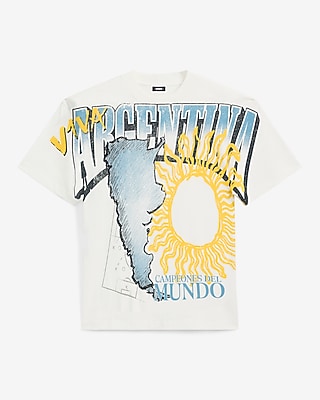 Argentina White Cotton Soccer Graphic T-Shirt