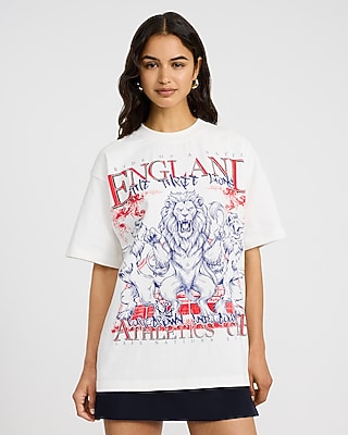 Team England World Cup White Cotton Graphic T-Shirt