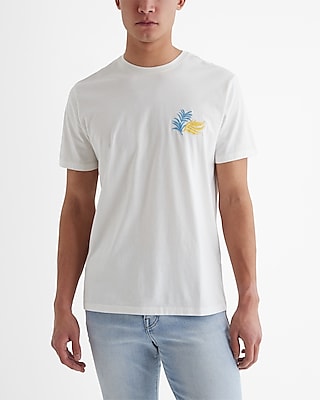 Embroidered Leaf Graphic Perfect Pima Cotton T-Shirt