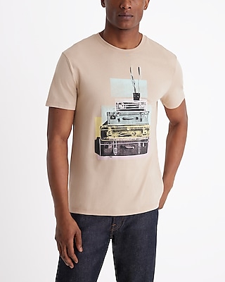 Luggage Graphic Perfect Pima Cotton T-Shirt White Men's