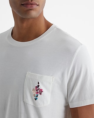 Embroidered Bouquet Perfect Pima Cotton Pocket T-Shirt Default Men's M Tall