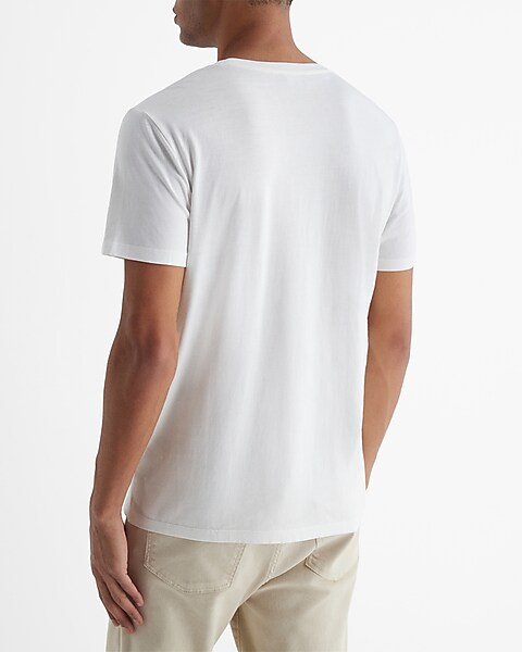 Pocket Crew Neck Perfect Pima Cotton Long Sleeve T-shirt
