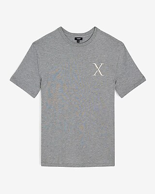 Abstract Embroidered X Logo Graphic Perfect Pima Cotton T-Shirt