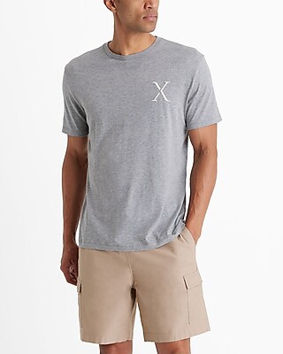 Abstract Embroidered X Logo Graphic Perfect Pima Cotton T-Shirt