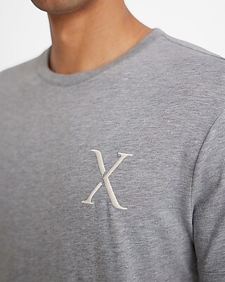 Abstract Embroidered X Logo Graphic Perfect Pima Cotton T-Shirt