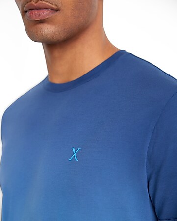Express Tshirt Leaf Pattern Light Blue Mens Size SP
