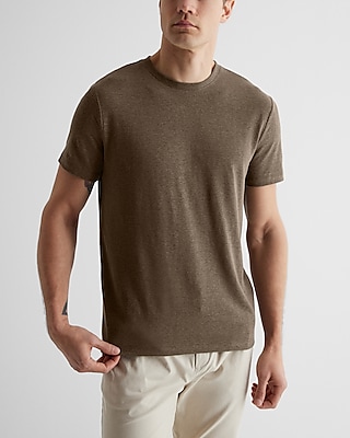 Solid Linen-Blend T-Shirt