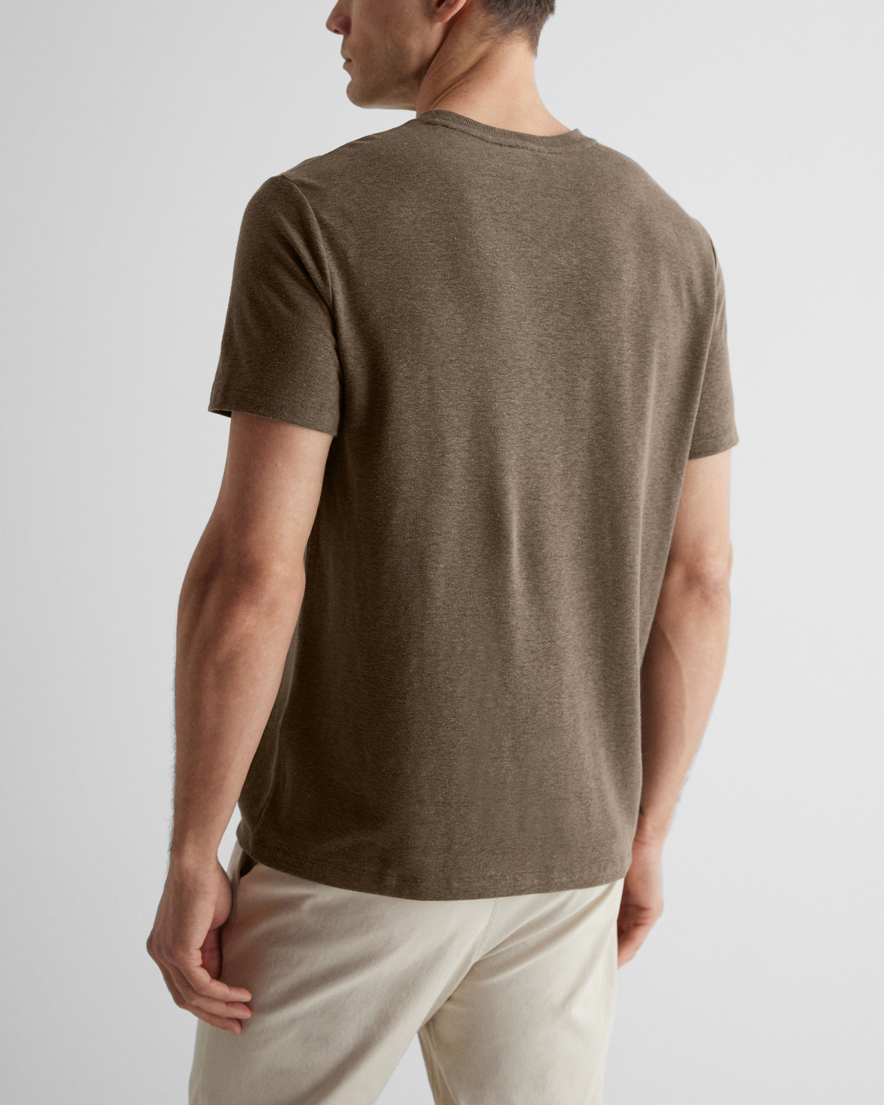 Solid Linen-Blend T-Shirt