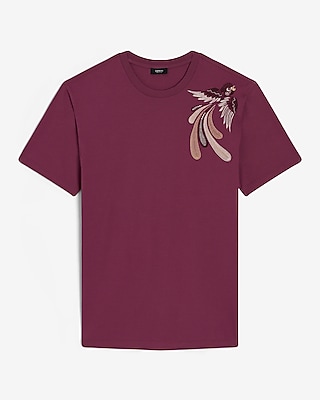 Embroidered Bird Graphic Perfect Pima Cotton T-Shirt
