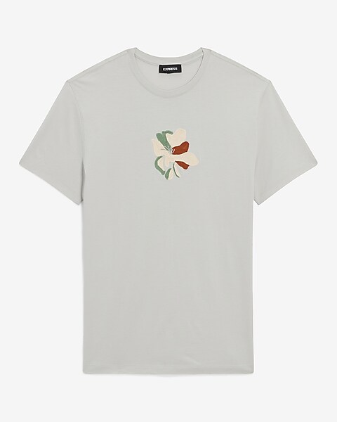 Embroidered Floral Graphic T-shirt