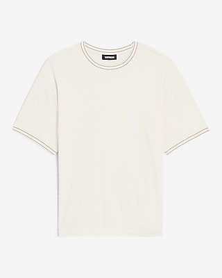 Solid Tipped Relaxed Crew Neck T-Shirt