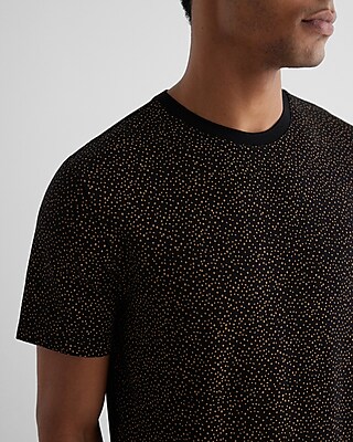 Dot Print Luxe Pique Crew Neck T-Shirt