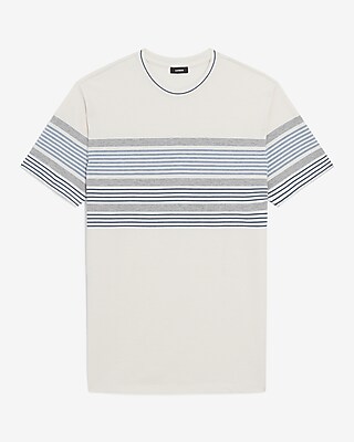 Striped Luxe Pique Crew Neck T-Shirt
