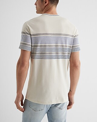 Striped Luxe Pique Crew Neck T-Shirt