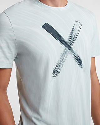 Light Blue Brushed Logo Graphic T-Shirt