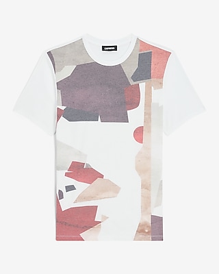 White Geo Print Graphic T-Shirt