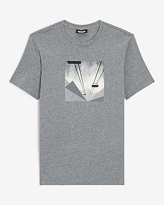 Gray Abstract Graphic T-Shirt