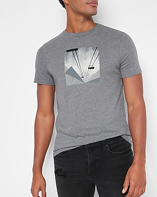 Gray Abstract Graphic T-Shirt