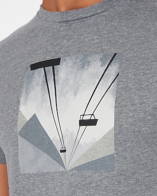 Gray Abstract Graphic T-Shirt