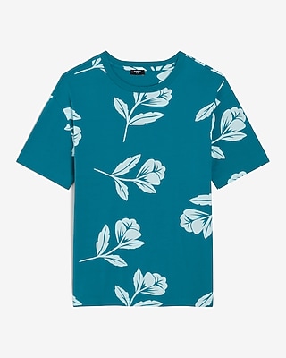 HUDSON SANTEE FLORAL RLXD TEE-9775:DEEP AQUARIUS:L TALL