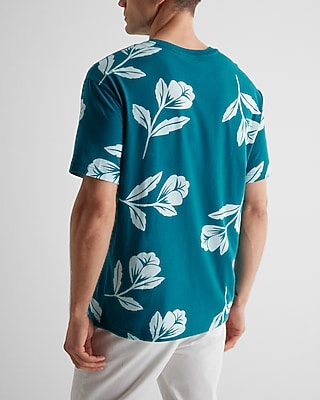 HUDSON SANTEE FLORAL RLXD TEE-9775:DEEP AQUARIUS:L TALL